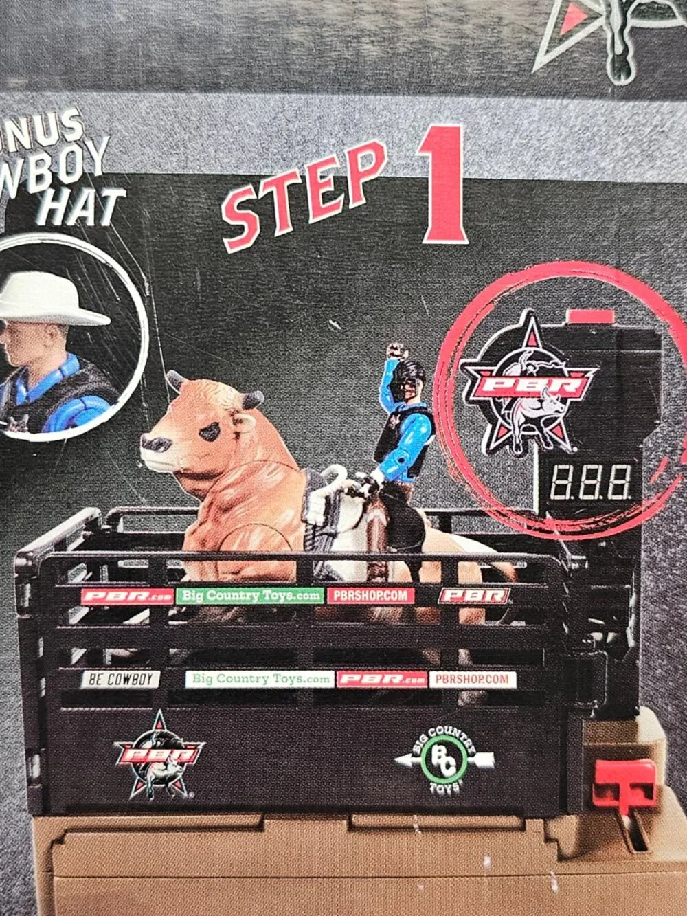 New Country Toy PBR Bucking Bull & Rider Playset Battery Interactive #811